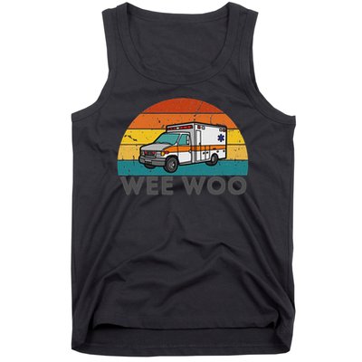 Vintage Wee Woo Ambulance Amr Funny Ems Emt Paramedic. Tank Top