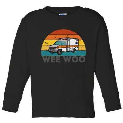 Vintage Wee Woo Ambulance Amr Funny Ems Emt Paramedic. Toddler Long Sleeve Shirt