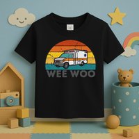 Vintage Wee Woo Ambulance Amr Funny Ems Emt Paramedic. Toddler T-Shirt