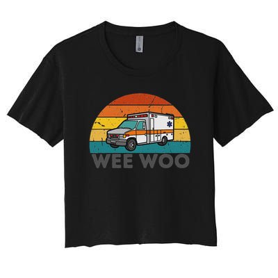 Vintage Wee Woo Ambulance Amr Funny Ems Emt Paramedic. Crop Top