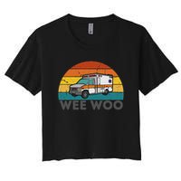 Vintage Wee Woo Ambulance Amr Funny Ems Emt Paramedic. Crop Top