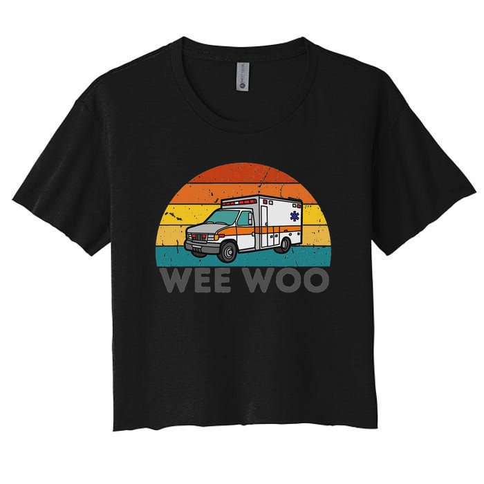 Vintage Wee Woo Ambulance Amr Funny Ems Emt Paramedic. Crop Top