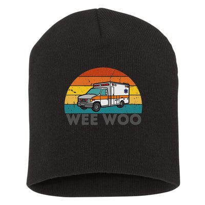 Vintage Wee Woo Ambulance Amr Funny Ems Emt Paramedic. Short Acrylic Beanie