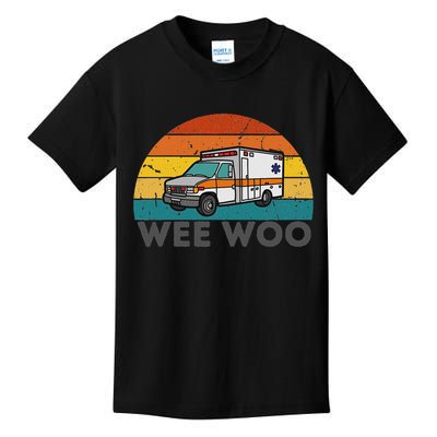 Vintage Wee Woo Ambulance Amr Funny Ems Emt Paramedic. Kids T-Shirt