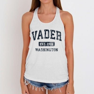 Vader Washington Wa Vintage Athletic Sports Design Women's Knotted Racerback Tank