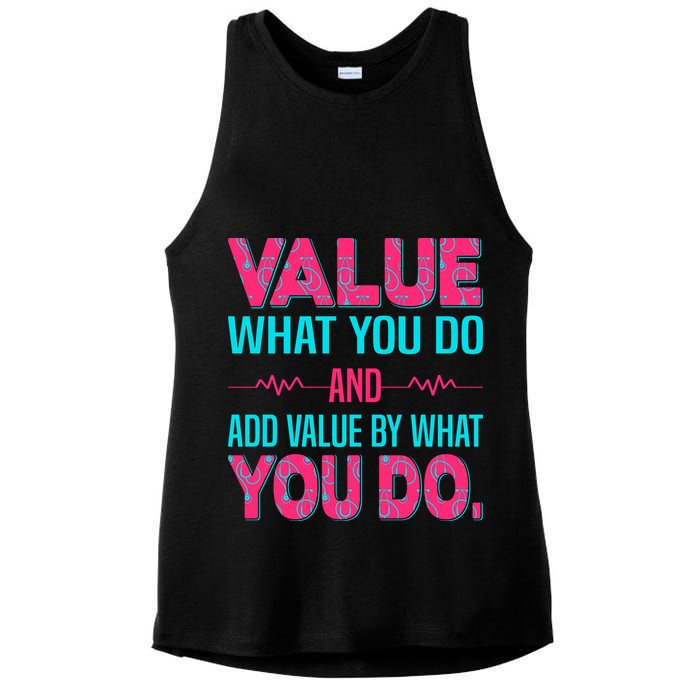 Value What You Do And Add Calue By What You Do Ladies PosiCharge Tri-Blend Wicking Tank