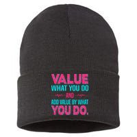 Value What You Do And Add Calue By What You Do Sustainable Knit Beanie