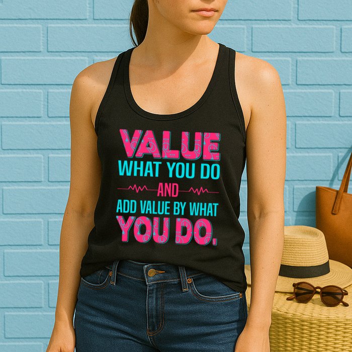 Value What You Do And Add Calue By What You Do Womens Tank Top