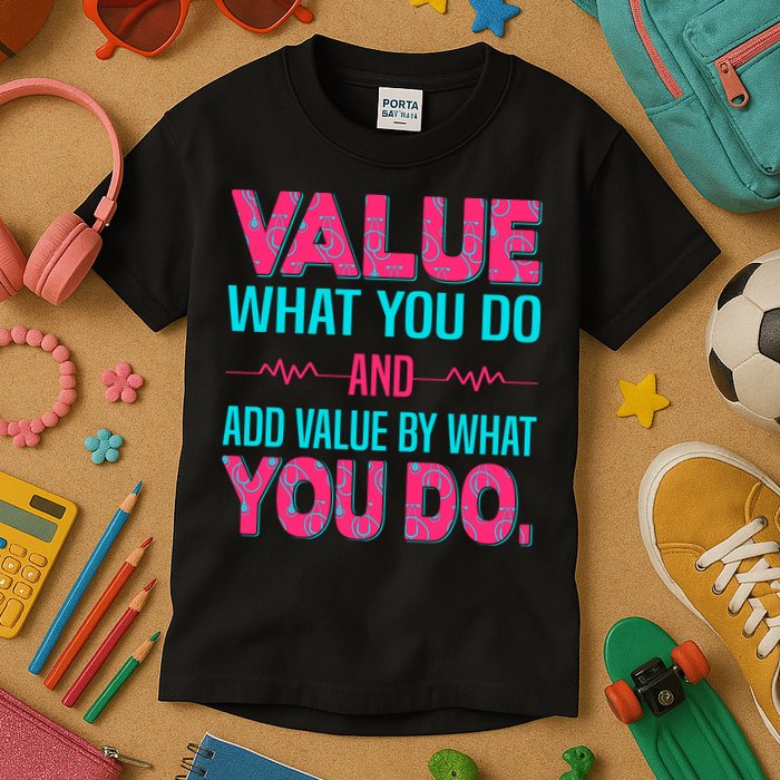 Value What You Do And Add Calue By What You Do Kids T-Shirt