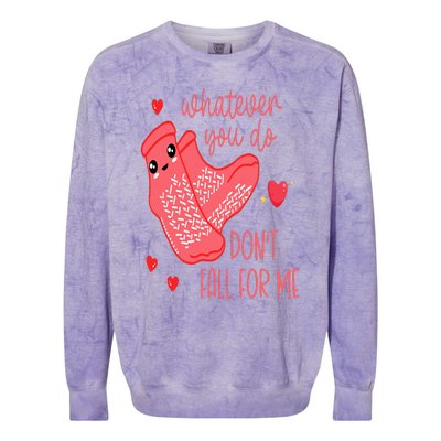 Valentine Whatever You Do DonT Fall For Me Rn Pct Cna Nurse Colorblast Crewneck Sweatshirt