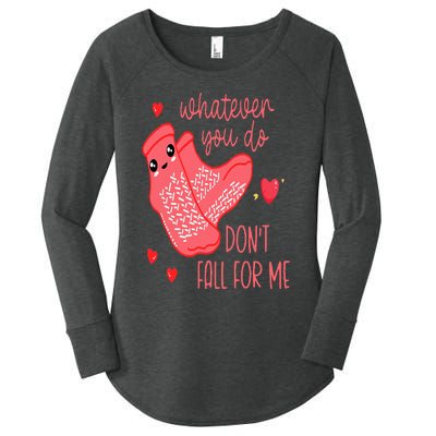 Valentine Whatever You Do DonT Fall For Me Rn Pct Cna Nurse Women's Perfect Tri Tunic Long Sleeve Shirt