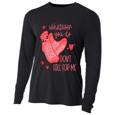 Valentine Whatever You Do DonT Fall For Me Rn Pct Cna Nurse Cooling Performance Long Sleeve Crew