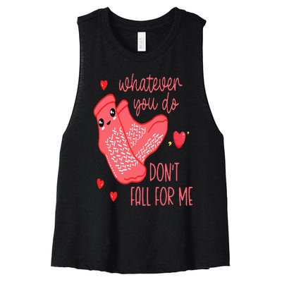 Valentine Whatever You Do DonT Fall For Me Rn Pct Cna Nurse Women's Racerback Cropped Tank