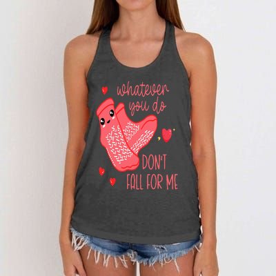 Valentine Whatever You Do DonT Fall For Me Rn Pct Cna Nurse Women's Knotted Racerback Tank