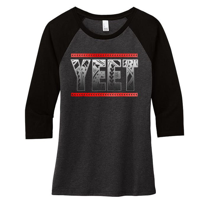 Vintage Yeet Apparel Saying Women's Tri-Blend 3/4-Sleeve Raglan Shirt