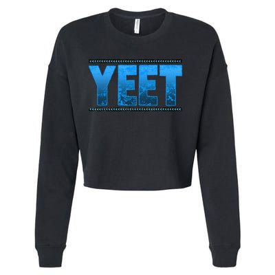 Vintage Yeet Apparel Saying For All Cropped Pullover Crew