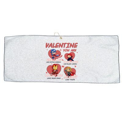 Valentine You Are Chibi Style Superheroes Funny Trending Cute Gift Idea Large Microfiber Waffle Golf Towel