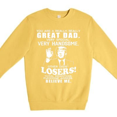 Vintage You Are A Great Great Dad Support Trump Premium Crewneck Sweatshirt