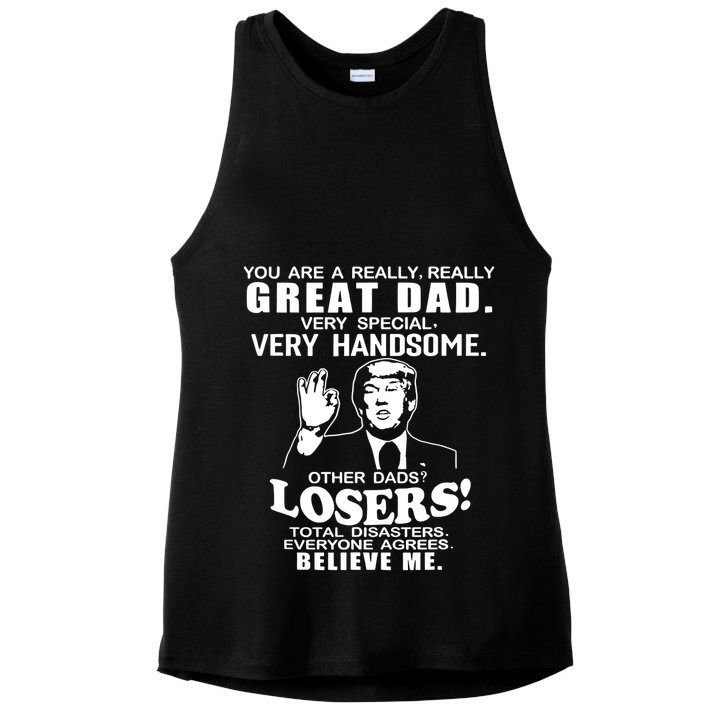Vintage You Are A Great Great Dad Support Trump Ladies PosiCharge Tri-Blend Wicking Tank
