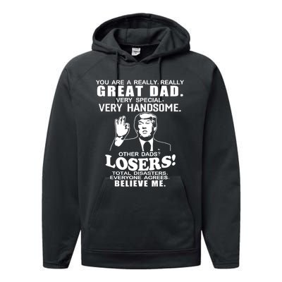 Vintage You Are A Great Great Dad Support Trump Performance Fleece Hoodie