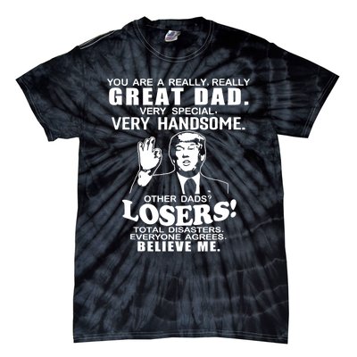 Vintage You Are A Great Great Dad Support Trump Tie-Dye T-Shirt