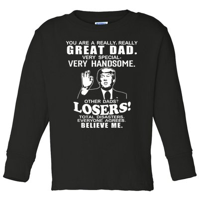 Vintage You Are A Great Great Dad Support Trump Toddler Long Sleeve Shirt