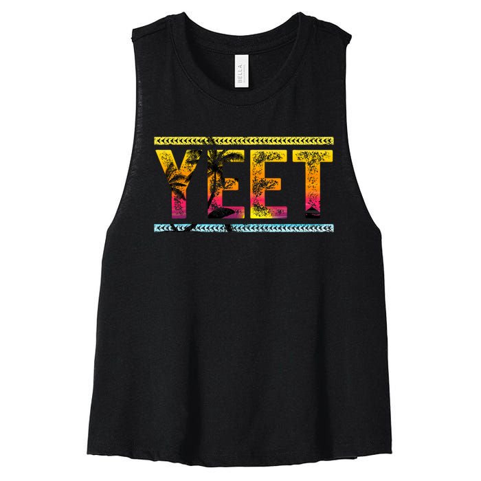 Vintage Yeet Apparel Saying Women's Racerback Cropped Tank