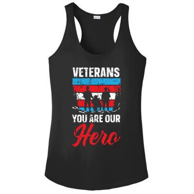 Veterans You Are Our Hero Usa Flag American Memorial Day Gift Ladies PosiCharge Competitor Racerback Tank