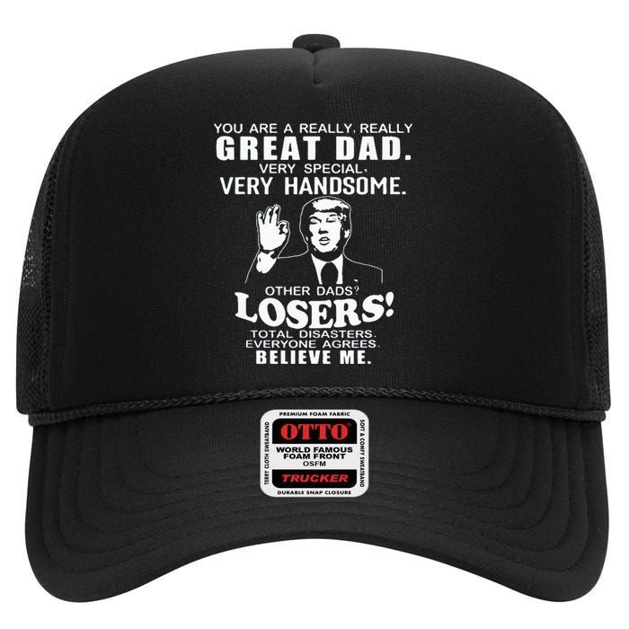 Vintage You Are A Great Great Dad Support Trump FatherS Day High Crown Mesh Back Trucker Hat