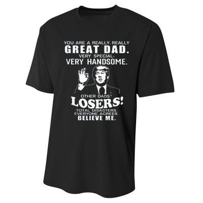 Vintage You Are A Great Great Dad Support Trump FatherS Day Performance Sprint T-Shirt