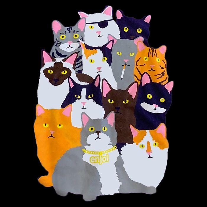 Vintage Y2K Enjoi Cat Gang Cute Cat Mom Cat Dad Cat Lover TShirt Apron