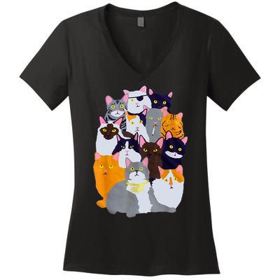 Vintage Y2K Enjoi Cat Gang Cute Cat Mom Cat Dad Cat Lover TShirt Women's V-Neck T-Shirt