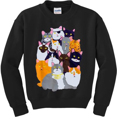 Vintage Y2K Enjoi Cat Gang Cute Cat Mom Cat Dad Cat Lover TShirt Kids Sweatshirt