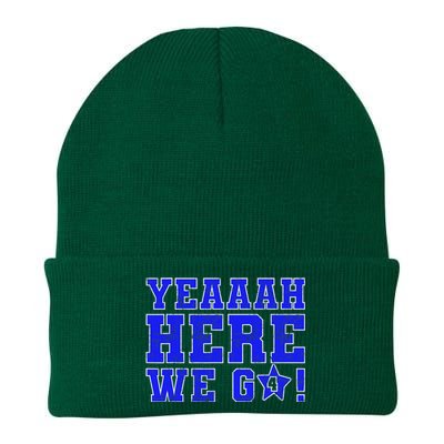 Vintage Yeah Here We Go Football Knit Cap Winter Beanie