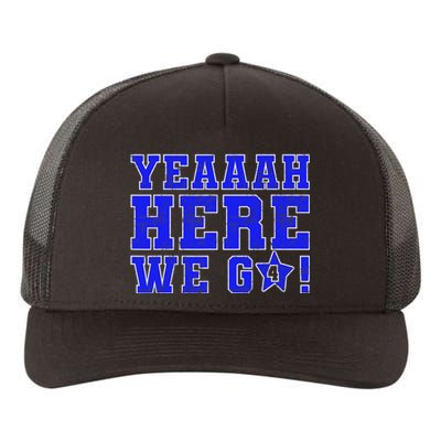 Vintage Yeah Here We Go Football Yupoong Adult 5-Panel Trucker Hat