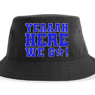 Vintage Yeah Here We Go Football Sustainable Bucket Hat