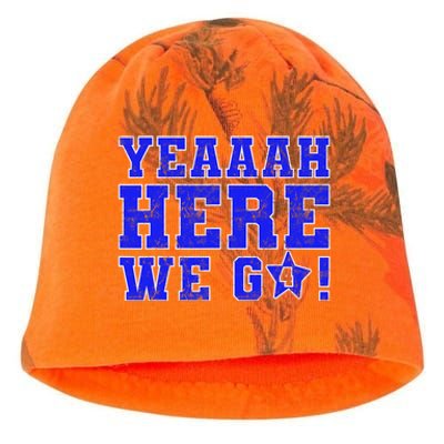 Vintage Yeah Here We Go Football Kati - Camo Knit Beanie