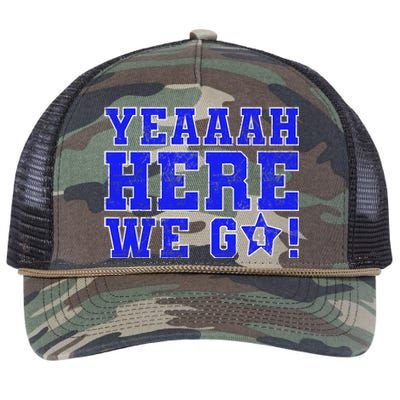 Vintage Yeah Here We Go Football Retro Rope Trucker Hat Cap