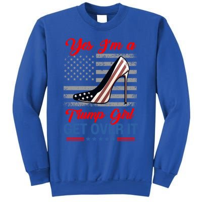 Vintage Yes IM A Trump Get Over It Trump 2024 Usa Flag Gift Sweatshirt