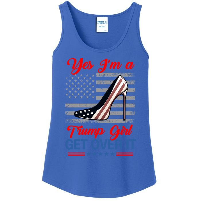 Vintage Yes IM A Trump Get Over It Trump 2024 Usa Flag Gift Ladies Essential Tank