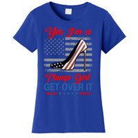 Vintage Yes IM A Trump Get Over It Trump 2024 Usa Flag Gift Women's T-Shirt