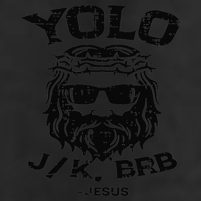 Vintage Yolo Just Kissing Be Right Back Jesus Funny Beanie