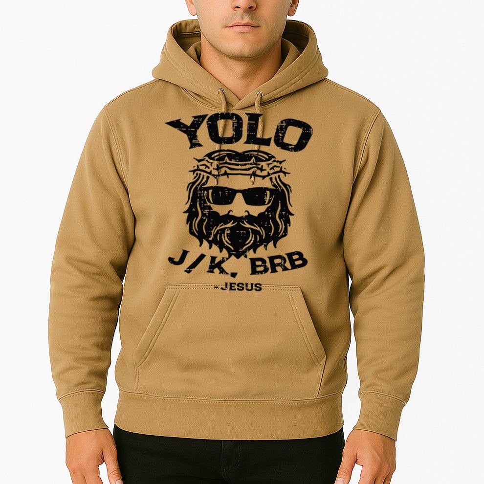Vintage Yolo Just Kissing Be Right Back Jesus Funny Hoodie