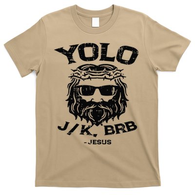 Vintage Yolo Just Kissing Be Right Back Jesus Funny T-Shirt