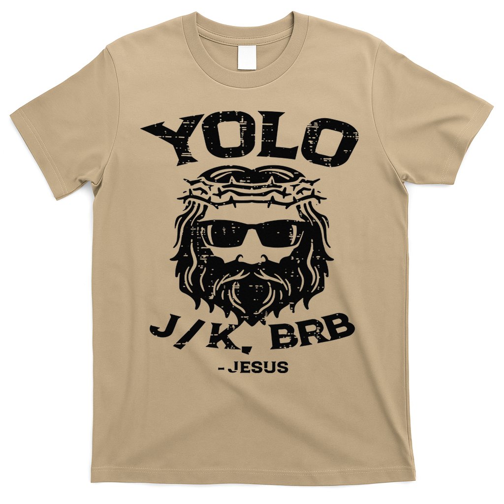 Vintage Yolo Just Kissing Be Right Back Jesus Funny T-Shirt