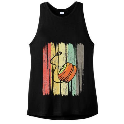 Vintage Yoyo Lover Yoyo Master Ladies PosiCharge Tri-Blend Wicking Tank