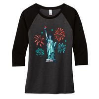 Vintage You Look Like 4th Of July Hot Dog Wiener Women's Tri-Blend 3/4-Sleeve Raglan Shirt