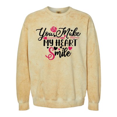 Valentine You Make My Heart Smile Colorblast Crewneck Sweatshirt