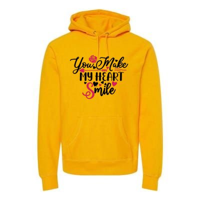 Valentine You Make My Heart Smile Premium Hoodie