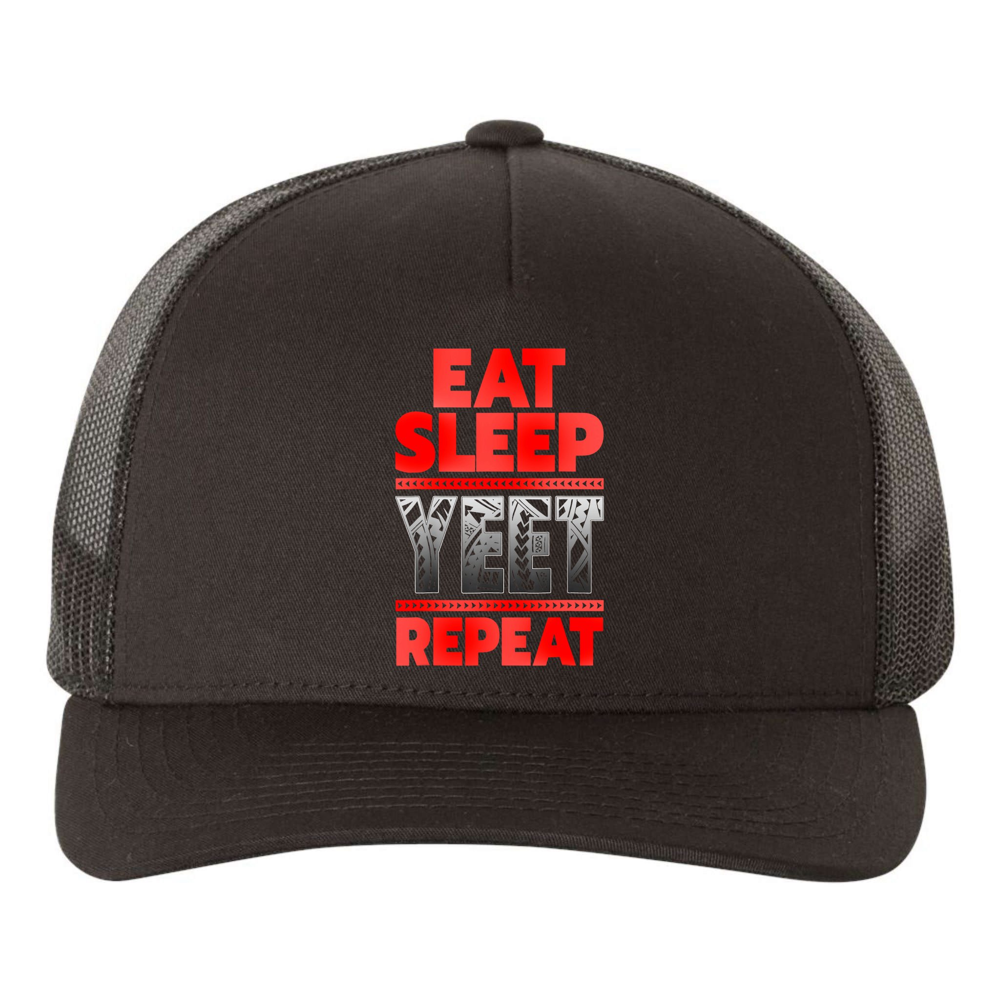 Vintage Yeet Mens Funny Saying Eat Sleep Repeat Yupoong Adult 5-Panel Trucker Hat